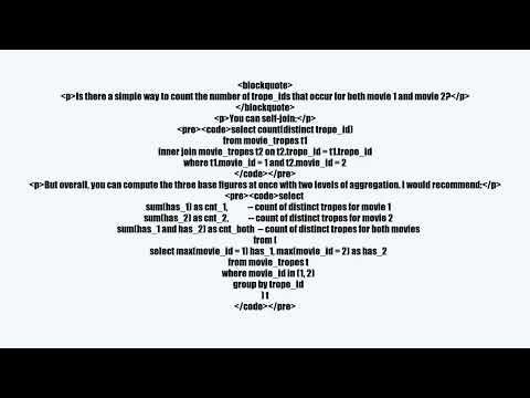 In a many-to-many join table, how can I count the number of entries shared by two "owners"