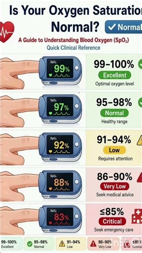 Is Your Oxygen Level Normal? 🫁 | SpO₂ Levels Explained in Seconds