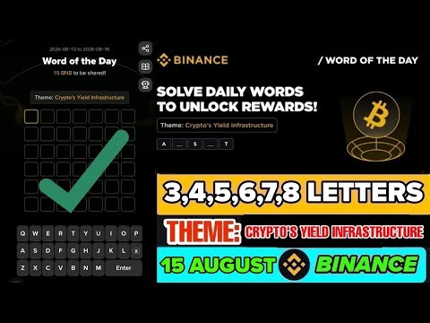 Theme Crypto's Yield Infrastructure WOTD | Binance Crypto WODL Answers Today | All Letters WOTD
