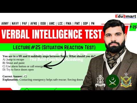Verbal Intelligence Test for ARMY/NAVY/PAF Initial 2026 | Situation Reaction Test | Lecture#25