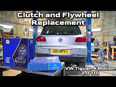 VW Tiguan 4 motion Clutch and Flywheel replacement. Gearbox removal on VW Tiguan 2012