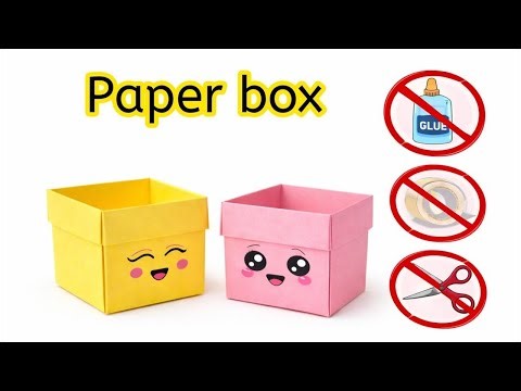 DIY Easy Cute 🥰 Origami Box Tutorial | School Craft Ideas ( No Glue, No Scissor ) | Origami Box