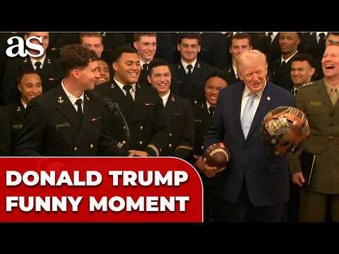 Trump delivers a FUNNY WHITE HOUSE MOMENT after receiving Navy Football Team gift