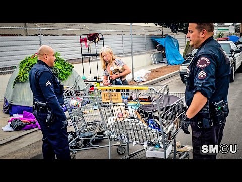 𝗖𝗔𝗥𝗧 𝗖𝗟𝗔𝗠𝗣𝗗𝗢𝗪𝗡: LAPD Officers Seize Shopping Carts During Venice Homeless Sweep