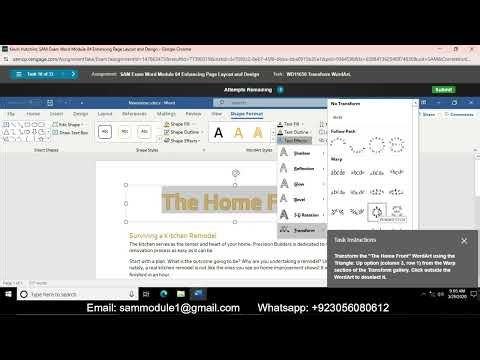 SAM Exam Word Module 04 | SAM Exam Word Module 04 Enhancing Page Layout and Design