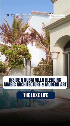 Inside a Dubai Villa Blending Arabic Architecture & Modern Art | The Luxe Life #shorts #palmjumeirah