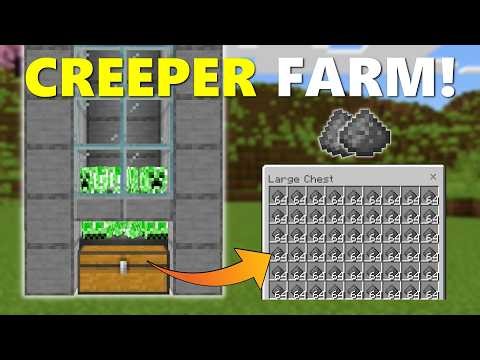 Simple 1100+ Gunpowder/Hour Creeper Farm In Minecraft 1.21/26.3 Bedrock!