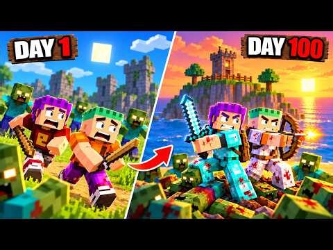 EPIC We Survived 100 Days in a Minecraft Zombie Apocalypse! (Full Movie)
