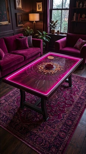 Shattering glass to create The Shattered Rose Neon Table! 🥀 Watch the full transformation as we combine broken glass, purple epoxy resin, gold leaf, and pink LED lights into a stunning DIY centerpiece. Would you put this epoxy table in your living room? Rate it 1-10 in the comments! 👇 #epoxyresin #epoxytable #diyprojects #woodworking #satisfyingvideo