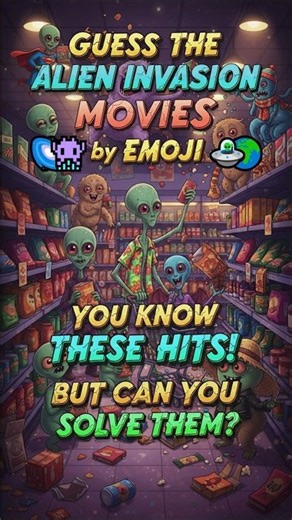 👽 GUESS Alien INVASION MOVIES Hits BY EMOJI 🐙🎬 You KNOW THEM! But CAN GUESS IT? #shorts #challenge