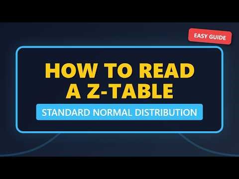 How to Read a Z-Table: Finding Areas Under Standard Normal Curve