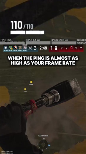 When the ping is higher than your frame rate #rainbowsix #rainbowsixsiege #gameplay #siege #siegex