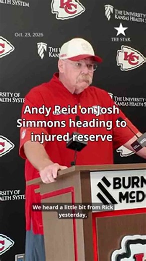 Andy Reid on Josh Simmons heading to injured reserve