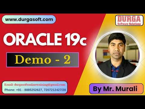 ORACLE 19c tutorials || Demo - 2 || by Mr. Murali On 11-08-2026 @9PM (IST)