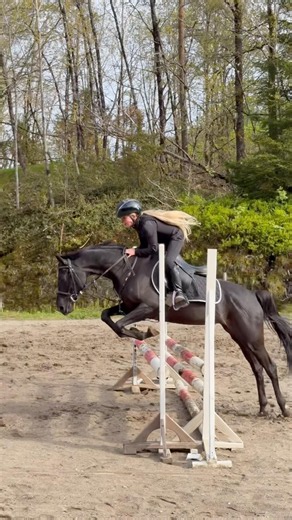 WOW❤️ FIRST TIME Ella rides Bibi😍 #shortsvideo #horse #horseriding
