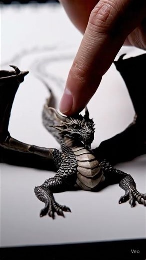 Dragon – Magical Pencil Drawing Transforms Into a Realistic 3D Fantasy Creature Animation Effect