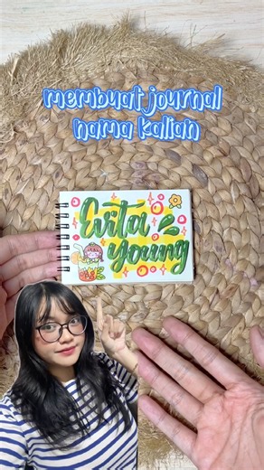 MENULIS JOURNAL MINI NAMA “RAFAN”💙💛 #tataesjournal #journaling #artbytatae #lettering #art