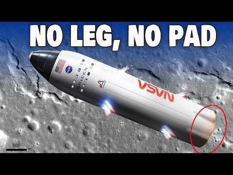 SpaceX's crazy Solution to land a Starship on the Moon Without Leg! Is this even possible?