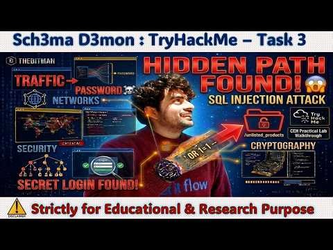 Find Hidden Path Using SQL Injection & SQLmap | Sch3Ma D3Mon Task 3 | TryHackMe