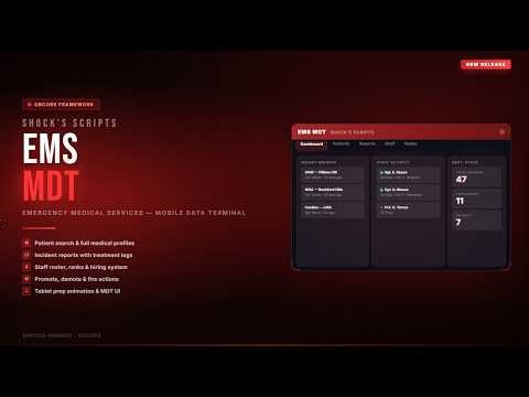 SHOCK'S QB-CORE EMS MDT FiveM [QB/QBX-CORE]