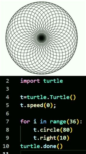 Can Python Draw a Flower? 😍 | Turtle Graphics Tutorial #shorts #shortsvideo #python #pythonturtle