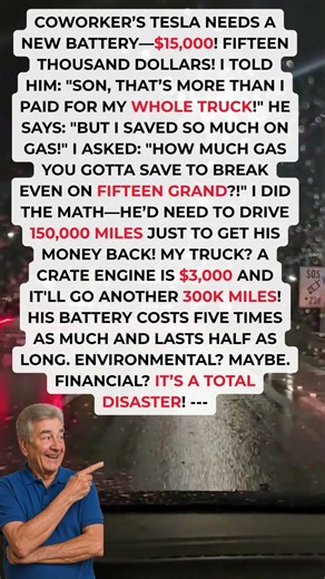 ⭐ $15,000 BATTERY?! 🗿🔋 THE EV MATH DISASTER! SIGMA GRANDPA #shorts #cars #tesla #money #wisdom