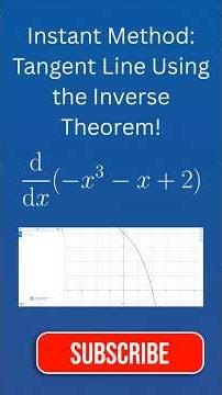 Quick Calculus: Instant Tangent Line Using the Inverse Theorem 🚀