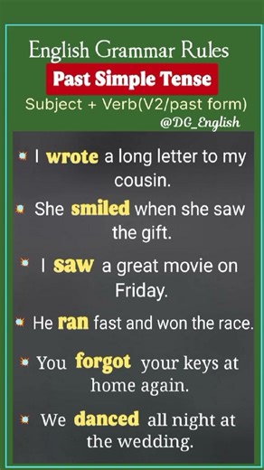 Master 🎯 Past Simple Tense 👩🏻‍🏫 English Grammar Rules 🤗 Example Sentences For Practice #goviral