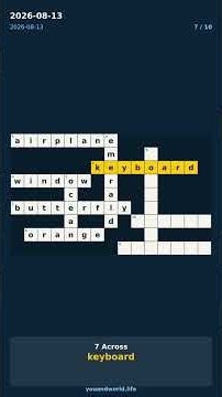 Crossword · 2026-08-13 #Shorts