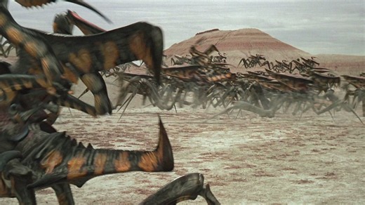 STARSHIP TROOPERS (1997) is so much smarter than its reputation suggests. Verhoeven spends the first act making military service look like an exciting teen adventure, then drops those characters into a war that is horrifying in both scale & brutality.
