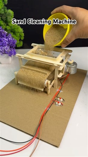 Sand Cleaning Machine with Dcmotor #youtubeshorts #diy #motor #tech #machine