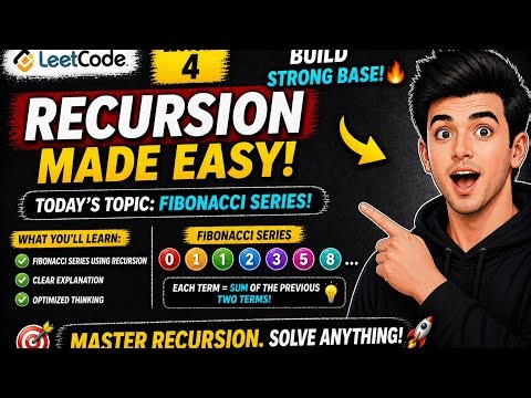 Recursion lecture 4 - fibonacci series explained @CodeMantra-c8b