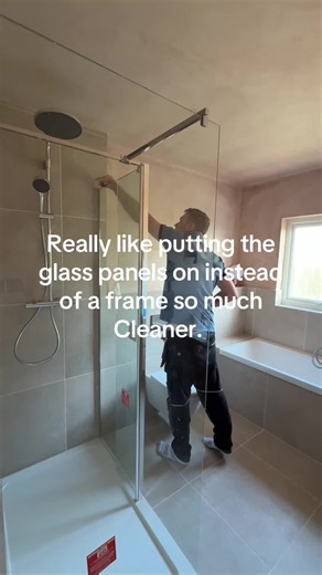 Really like the glass panels and the flipper instead of a frame around your shower cubicle keeps it nice open and no seals #shower #bathroom #plumbing
