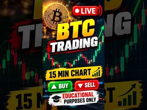 Bitcoin Live Trading 📊 | BTC 15-Minute Chart Analysis | Educational Purposes Only