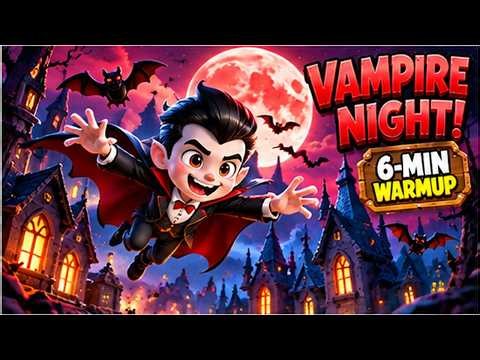 VAMPIRE NIGHT! 🧛 Castle Chase Workout | 6-Minute Warmup Exercise Game