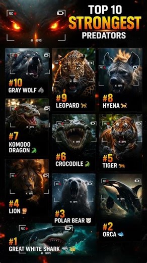 Top 10 Strongest Predators (Number 1 Will Shock You!)