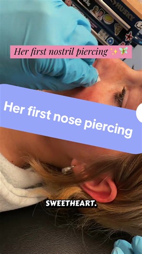 Her first nostril piercing 💪👏♥️ I’ve been called the @Ms Rachel of piercings and I’m owning the title 😍🤣🙏♥️ #piercing #piercingvideo #piercingtok #nosepiercing #piercings