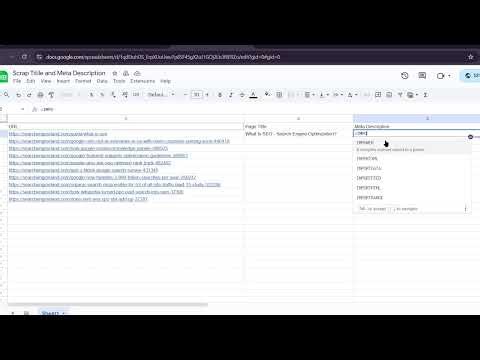 Google Sheets Bulk Scrap Meta Data Scraping Tutorial (No Paid Tools) - Md Mazidul Hossain Likhon