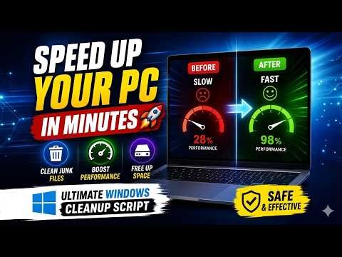 Speed Up Your PC in Minutes 🚀 | Ultimate Windows Cleanup Script