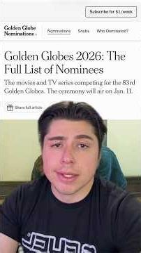 2026 Golden Globes Nominees Reaction PART 1 - Film Categories 🍿