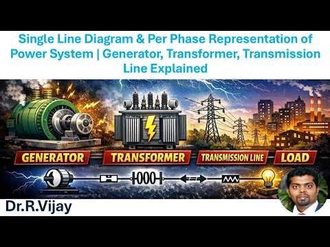 Single-Line Diagram & Per-Phase Representation of Power System | Generator, Transformer, Trans Line