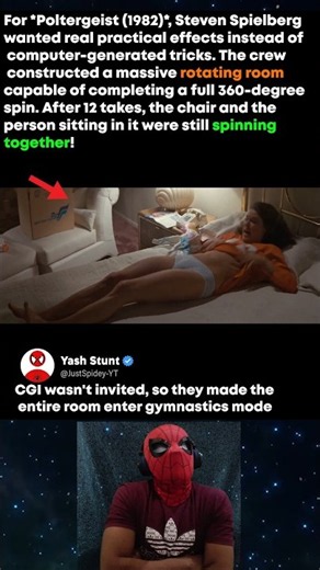 In Poltergeist (1982), Steven Spielberg wanted real effects instead of computer generated tricks