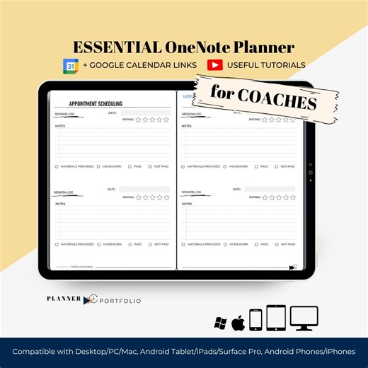 Odaterade och 2025 OneNote-mallar för coacher | Livs- och affärscoachplanerare | Coaching OneNote-mallar för klienter - Etsy Sverige