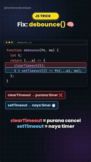 20 API calls ko sirf 1 banao 🤯 JavaScript debounce #shorts