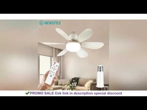 Home LED Ceiling Fan Light E26 E27 Base 3-colour Adjustable Wireless Remote Control 52CM Ceiling Fan