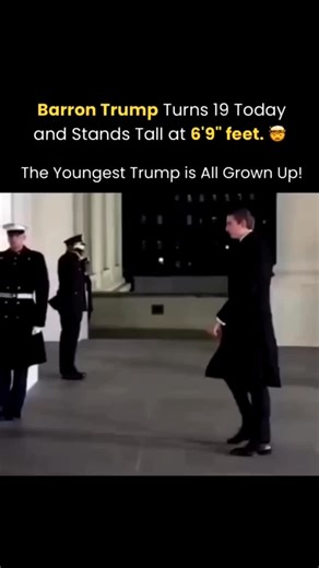 the daily inspiration on Instagram: "At 6’9”, Barron’s future is as big as his stature. As he steps into adulthood, one thing’s for sure: we’ll be seeing a lot more of this giant in the making! Barron Trump, the youngest son of President Donald Trump, turns 19 today, and he’s certainly made a mark with his towering height of 6’9”! As he grows into adulthood, Barron continues to captivate attention not only for his impressive stature but also for his reserved and private nature. Though Barron has