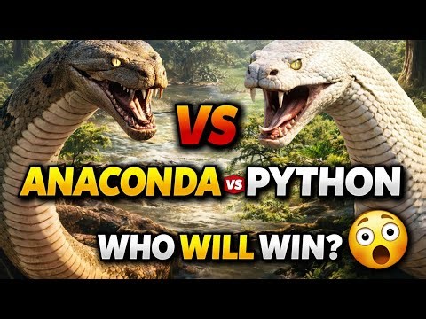 Anaconda vs Python Fight | Giant Snake Battle in Jungle | Realistic Animation 4K