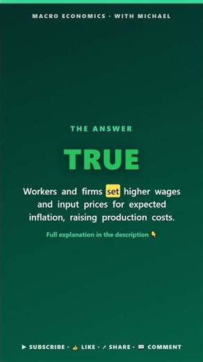 AD-AS & Phillips — Aggregate Supply: True, False or Uncertain? #Shorts