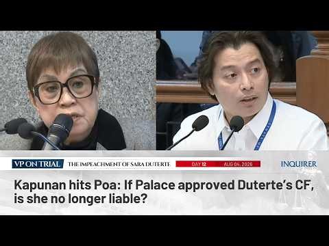 Kapunan hits Poa: If Palace approved Duterte’s CF, is she no longer liable?