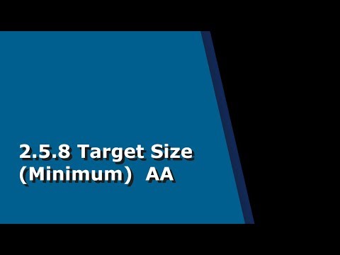 Success Criterion 2.5.8 - Target Size Minimum - Spacing Exception - Simplified